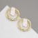 Earrings with pearls "bead" double circle, color gold