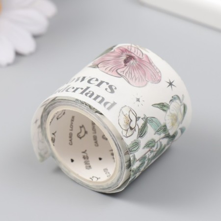 Adhesive tape paper "Flower aroma" width 4 cm winding 3 m 4x4 cm-1