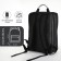 City backpack on a zipper, 2 pockets, with USB, black color