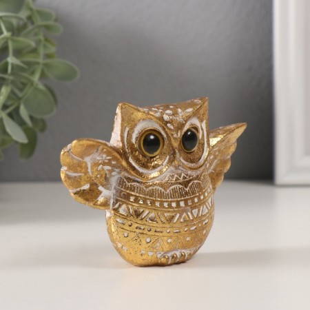 Souvenir Polystone "Golden Eagle Filin with spread wings" geometric. Patterns 11.5x3.2x7.8 cm 10323-1