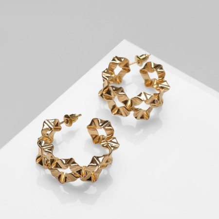 Earrings Metal "Bohemia" sunrise, color gold
