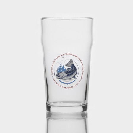 Glass glass for beer "Fishing", 570 ml, MIX drawing-5