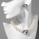 Set 2 items; Earrings, Kilence "Heart" large pearls, white color in silver