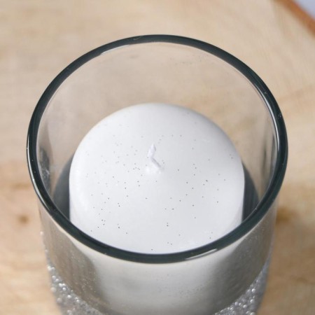 Candle in a glass "Festive", 7.8x7 cm, 27 hours, 265 g, silver-1