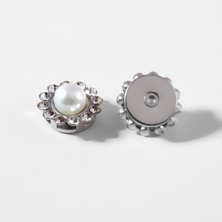 A set of cabinets with pearls, sewing, d = 11.7 mm, 20 pcs, silver color-1