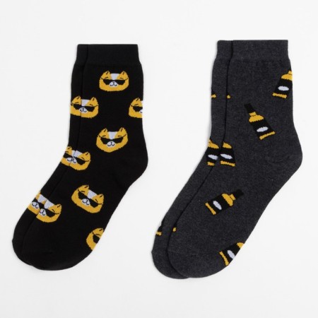 Set of men's socks "for bro" 2 pairs, size 41-44 (27-29 cm)-1