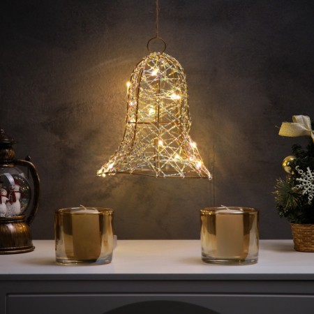 LED figure "Bell" 20x15x15 cm, 20 LED, AAX2 batteries (not in the kit), glow warm white