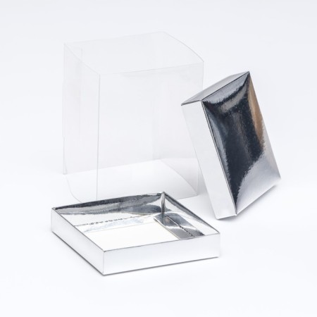 Box with PVC mini 10 x 10 x 12 cm "silver"-3