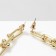Earrings Metal "Chain" with a cross, three links, color gold