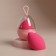 Mowed sponge for makeup “drop”, 6 × 4.5 cm, increases when getting wet, in case, bright pink color