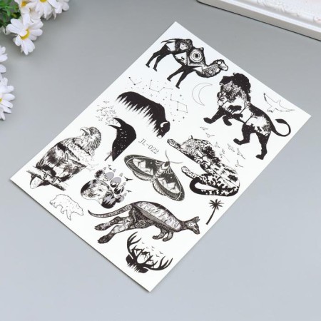 Tattoo on the body Black "Wild Beasts" 21x15 cm-1