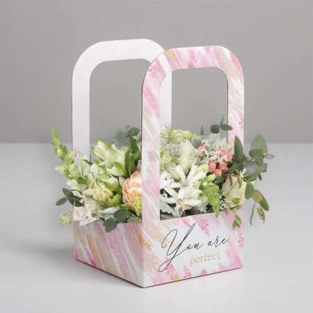 Box-Obel for Flowers "Watercolor", 12 cm × 12 cm × 22 cm