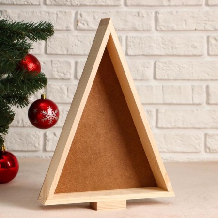 Kashpo wooden "Box Christmas tree with a triangle", array, 39 × 27 × 6 cm