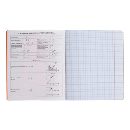Subject notebook, 48 sheets, cage, physics, Erichkrause "Manga", cardboard cover of twin-lax, unit offset white 100%, information block-3