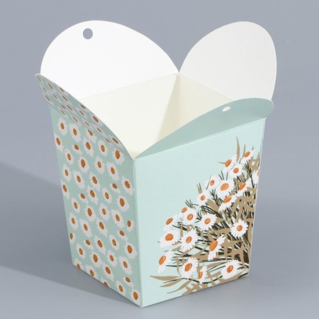 Bonbonniere box, gift packaging, “chamomile”, 7.5 x 8 x 7.5 cm-3