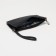 Male purse with zipper, department for bills, for maps, for coins, black color