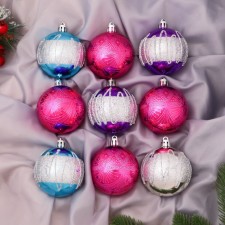 Set of balls plastic D-6 cm, 9 pcs 