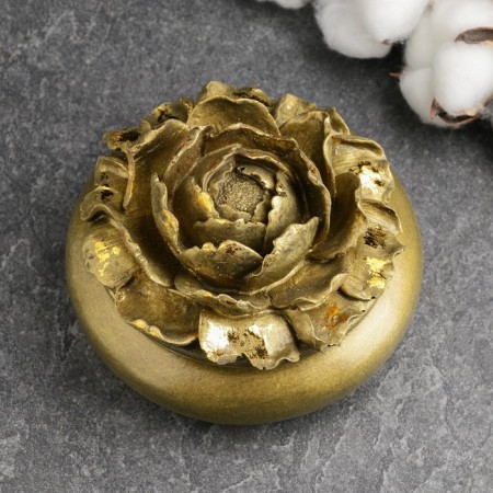 Casket "Big Flower" bronze with gilding, 13x13x9cm-2