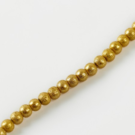 Glass beads, set 140 pcs., Size 1 pc. - 6 mm, color yellow gold-4