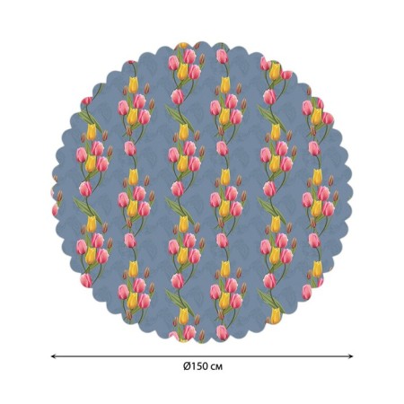 The tablecloth "Spring flowers", round, Saten, d = 150 cm