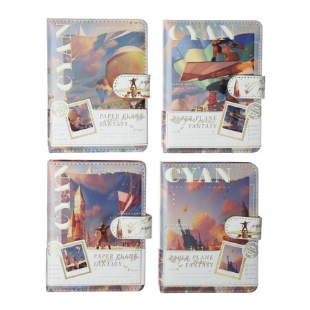 Gift notebook, A6, 96 sheets, color block, with a knife, PVC cover, "Element of the sky", mix