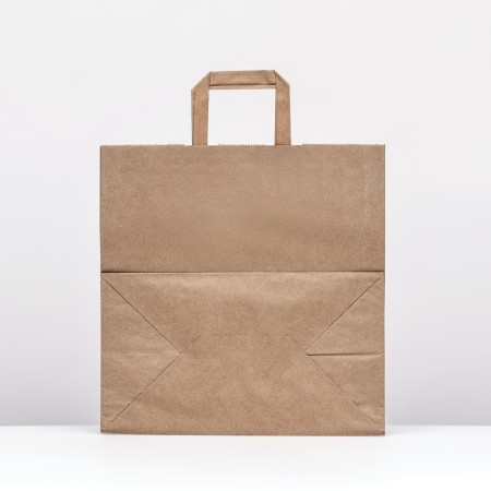 Paper Kraft package, flat handle32 x 18 x 32 cm, 90 g/m²-1