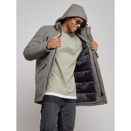 Extensive male winter park, size 56, gray color-5