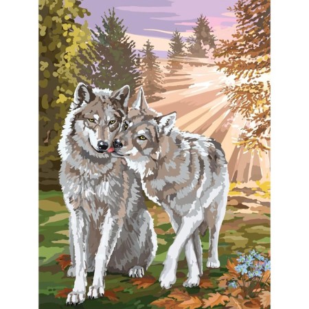 Diamond mosaic with a complete filling on the wolves subframe, 30 x 40 cm-3