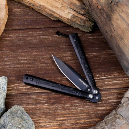 Bow Knife "Dragon" 17.5cm, blade 69mm/1mm, black-1