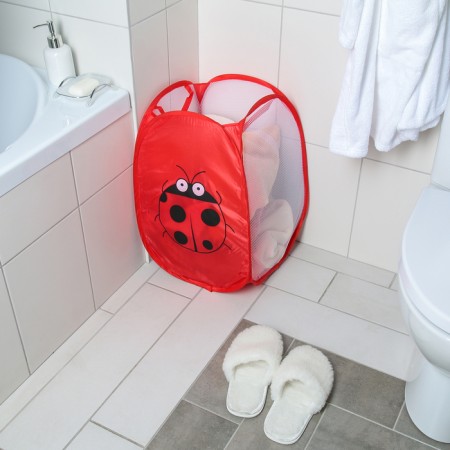 Basket-grid of the deed "ladybug", folding, 32 × 32 × 52 cm, red color-3
