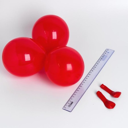 Latex ball 5 ", pastel, set of 100 pcs., Water bombs, red color