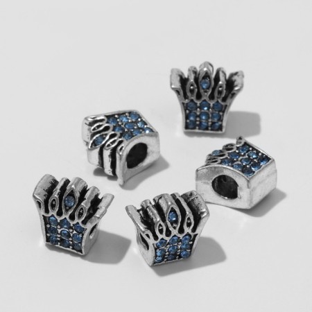 Talisman "Crown", blue color in black silver-1