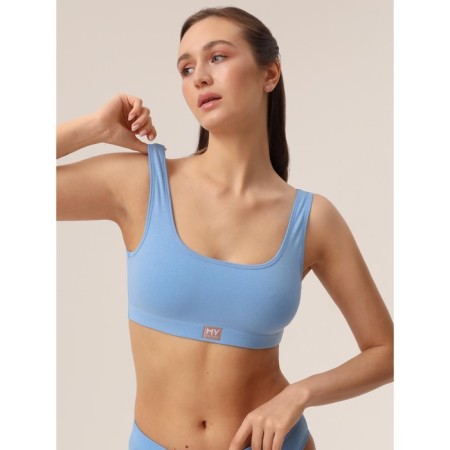 Female top on wide straps Mirey, size 50, blue color-3