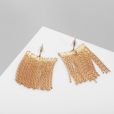 Earrings "Waterfall" on circles, color gold-2