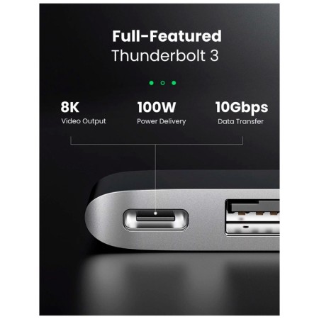 USB concentrator for MacBook (hub) Ugreen 3 x USB 3.0, SD/TF, Thunder Bolt 3 (60560)-2