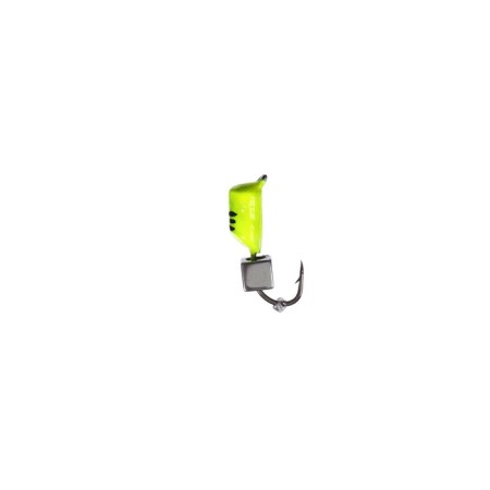 Mormyshka column lime, black stripes + cube silver, weight 0.75 g-1