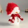 Interior doll "Snowman in a red cap of ear-capture" 19 cm
