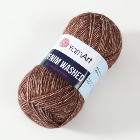 Yarn "Denim Washed" 30% acrylic 70% cotton 130m/50g (917 brown)-1