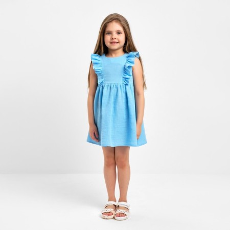 Baby dress with ruffles KAFTAN "Muslin", p 26 (80-86cm), blue-1