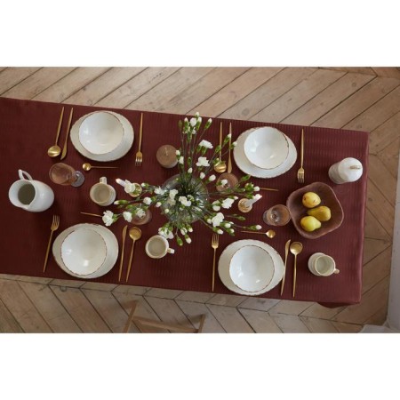 The tablecloth "Ethel" Shine 150*220 +/- 3cm, central chocolate, pl. 192 g/m2, hl with VGMO-7