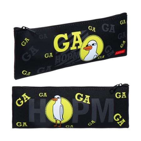 Penal soft, 1 compartment 75 x 195 mm, flat, Hatber, "Ga-ha-ha" black/yellow npk_64200
