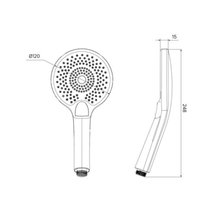 Shower watering can Iddis Optima Home OPH12CWI18, 248x120x15 mm, chrome-4