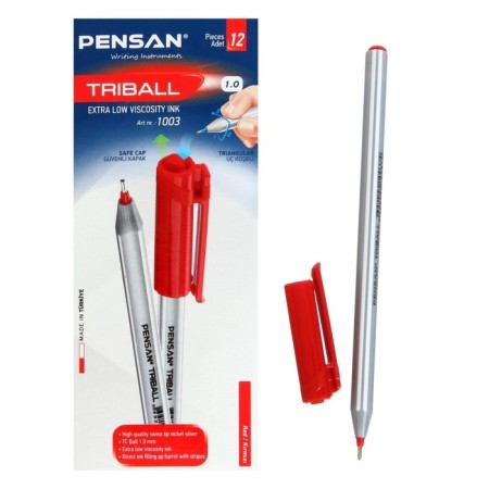 Balloon oil Pensan Triball, node-igla 1.0 mm, three-sided, ink red-1
