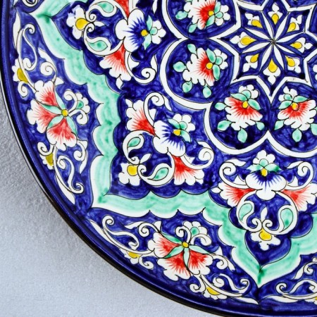 Largan Rishtan ceramics "Flowers", 32 cm, blue-9