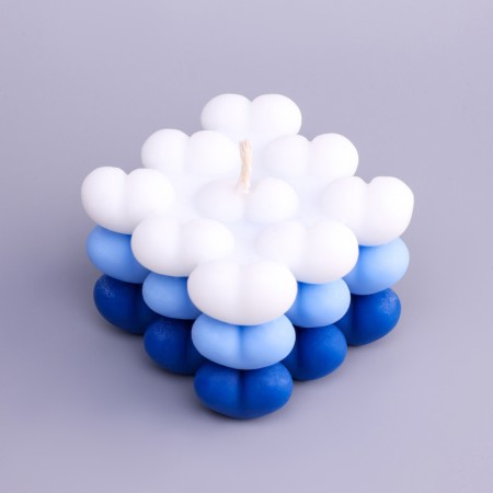 Figure candle "Babble Heart", 6x6 cm, white-blue-2
