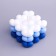 Figure candle "Babble Heart", 6x6 cm, white-blue
