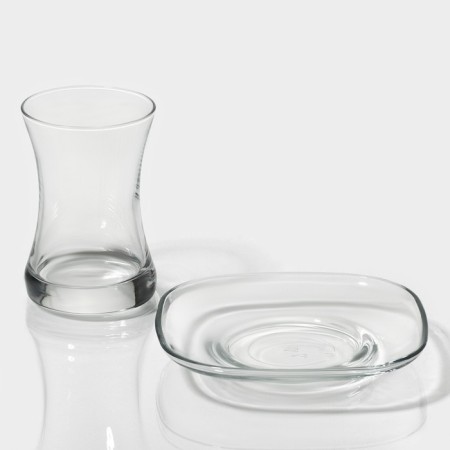 Glass tea dial LAV “Zen”, 12 objects: glasses 155 ml (6 pcs), saucers d = 14 cm (6 pcs)-3
