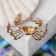 Brooch "Crab", red color in gold
