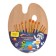 System Synthetics 12 pieces + cartoon palette, round: No. 3, No. 6, No. 10, flat: No. 8, No. 12