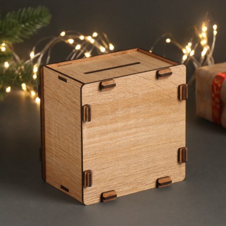 New Year's piggy bank "Christmas tree" 12x12x9 cm-3